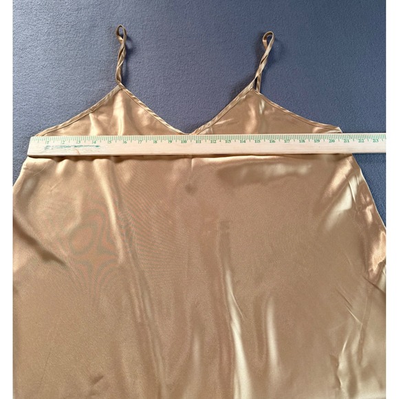 Solange Satin Gold Nightgown Chemise Sleepwear Plus Size 22/24 V-Neck Spaghetti - Picture 6 of 6